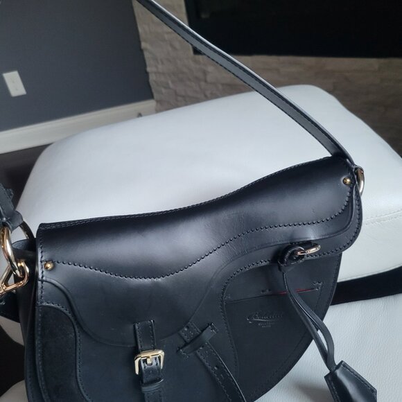 Boldrini Selleria Leather Black Handbag / Shoulder Bag - Picture 5 of 6